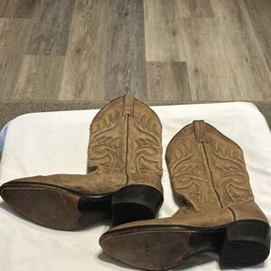 Abilene Vintage Cowboy Boots Tan Leather Western Made In USA Mens 11